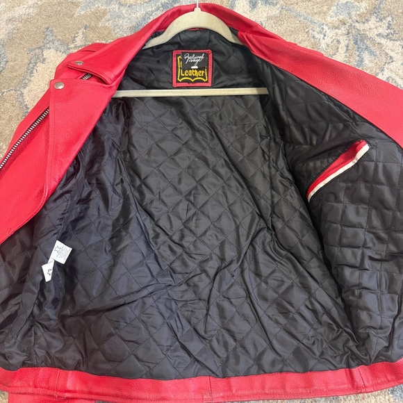 Vibrant Red Leather Jacket - Picture 3 of 3